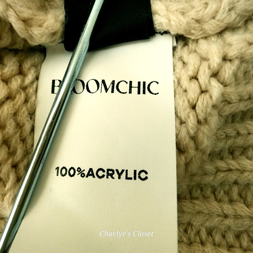 Bloomchic Cream‎ Cable Knit Cardigan Sweater Plus Size 22-24 Open Front Pockets - Picture 7 of 7